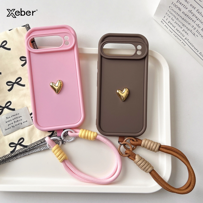 Google Pixel 8A - Luxury 3D Love Heart Lanyard Phone
