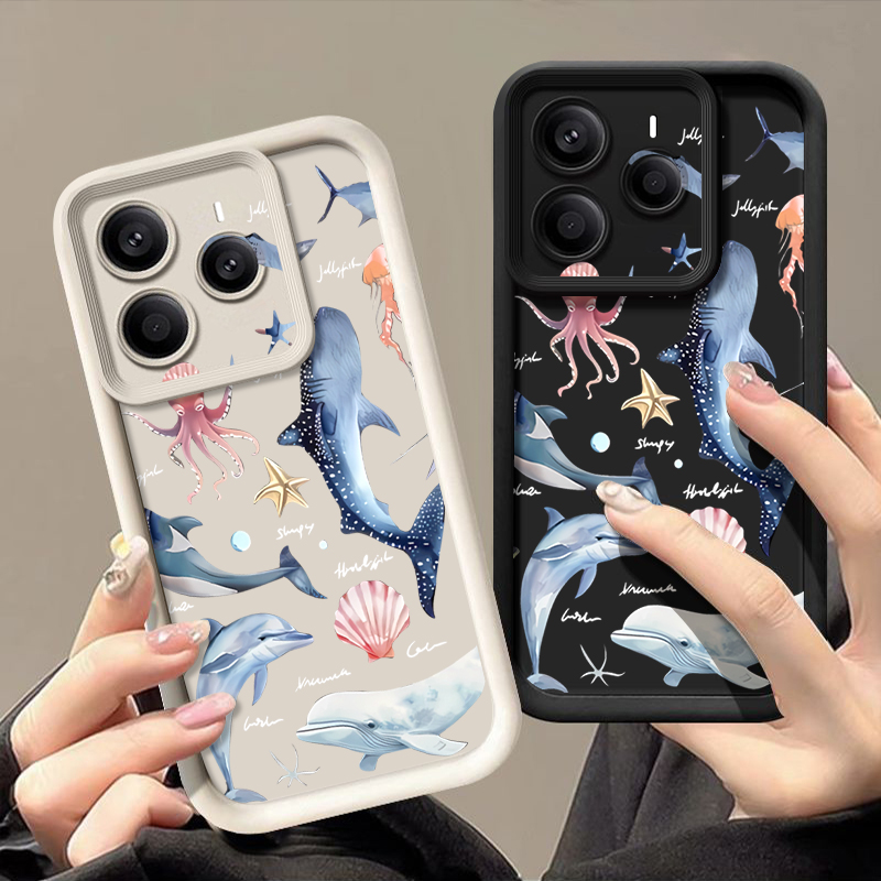 Cute Dolphin Patterned Soft Ca - đánh giá và giá Xiaomi Redmi Note 13