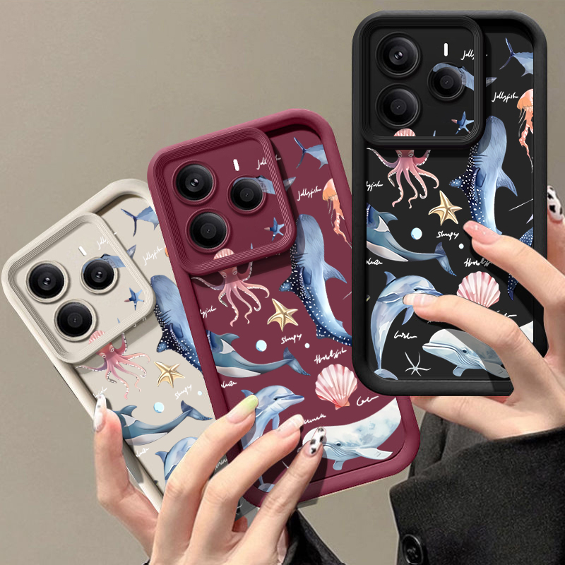 Cute Dolphin Patterned Soft Ca - đánh giá và giá Xiaomi Redmi Note 13