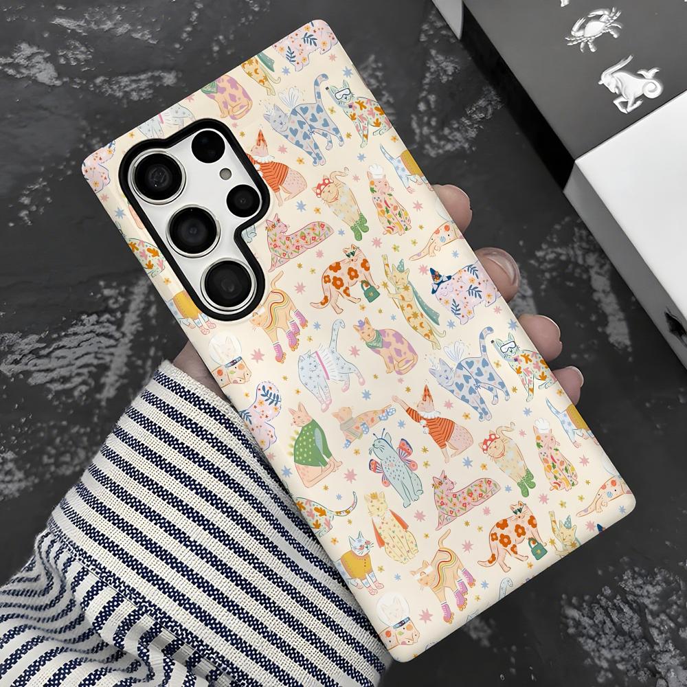 Cute cat  Phone Case 2-in-1 Gl - đánh giá và giá Samsung Galaxy S24